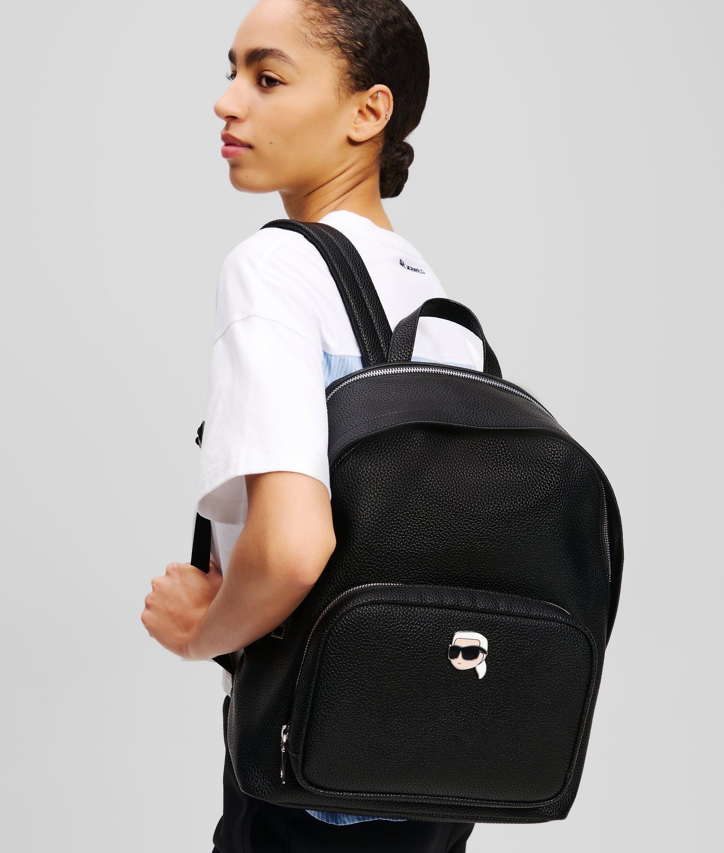 KarlLagerfeld Ikon Pebble Medium Backpack Black