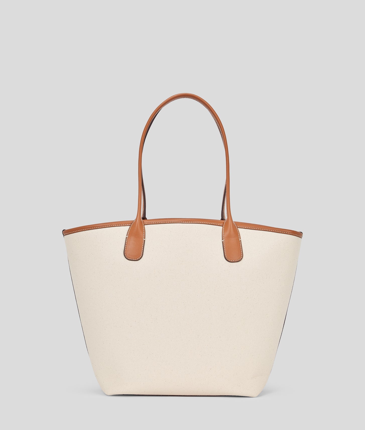 KarlLagerfeld Hotel Karl Medium Canvas Tote Bag Natural Canvas Tan