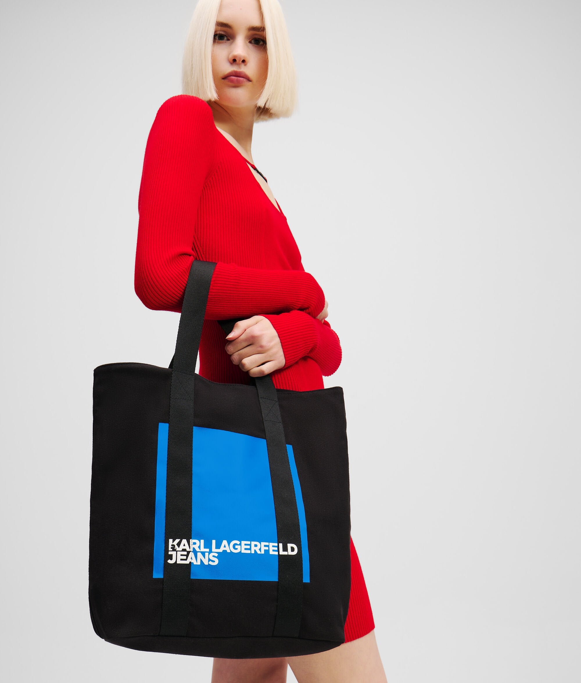 Klj Box Logo Tote Bag Black Black