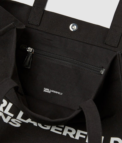 KarlLagerfeld Logo Canvas Shopper Black