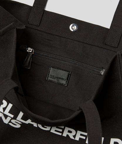 KarlLagerfeld Logo Canvas Shopper Black