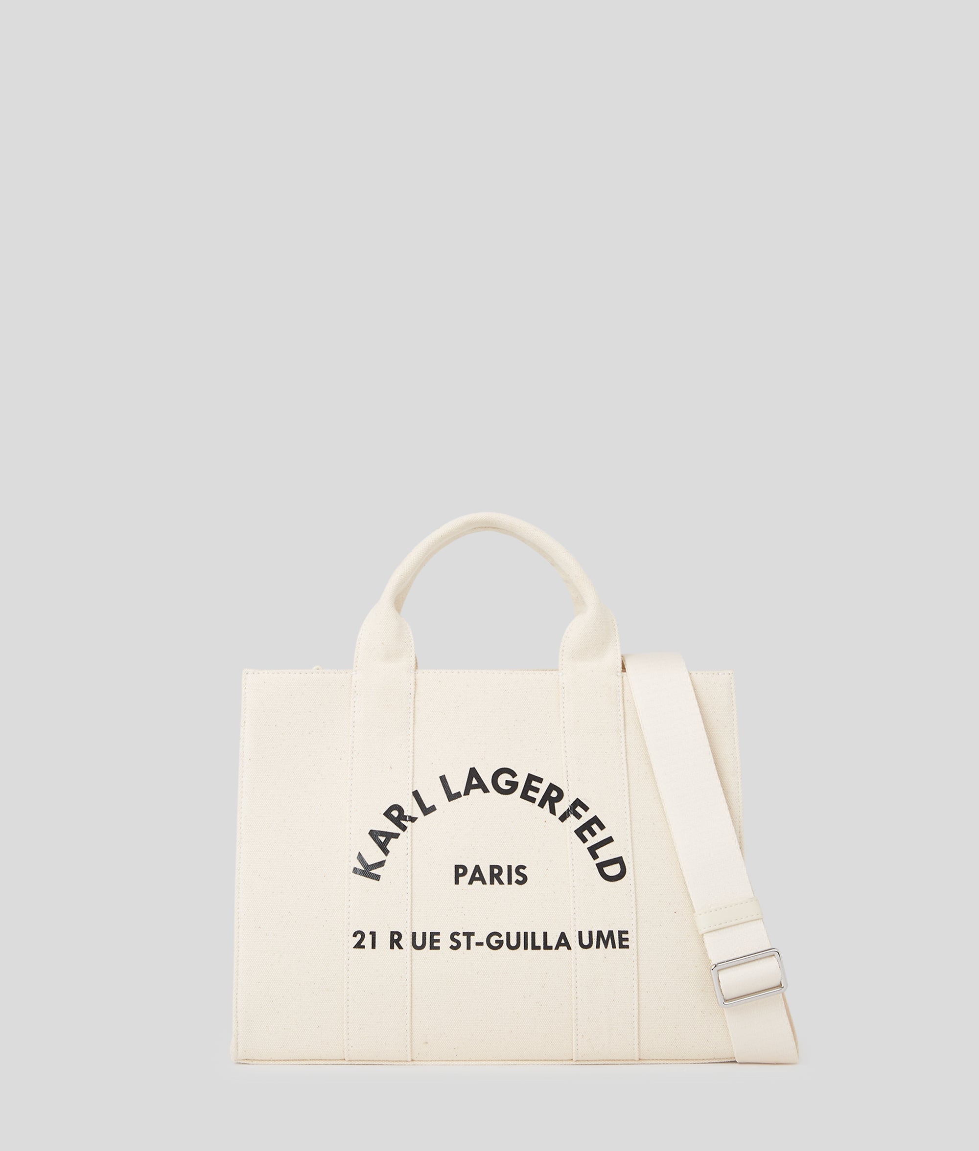 KarlLagerfeld Rue St-Guillaume Medium Square Tote Bag Natural