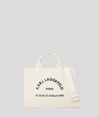KarlLagerfeld Rue St-Guillaume Medium Square Tote Bag Natural