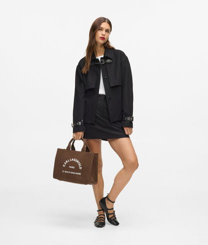 KarlLagerfeld Rue St-Guillaume Medium Square Tote Bag Friar Brown
