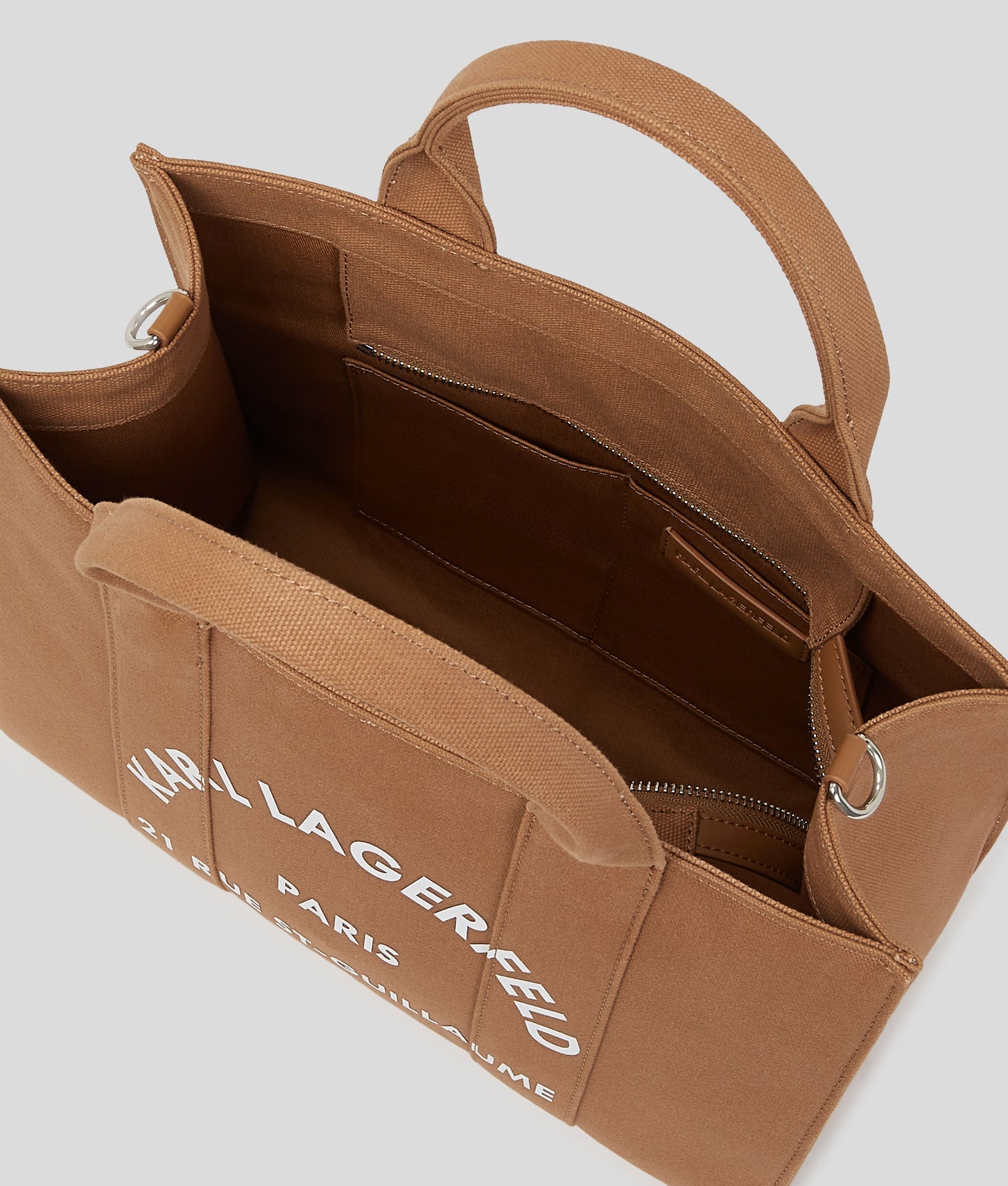 KarlLagerfeld Rue St-Guillaume Medium Square Tote Bag Caramel