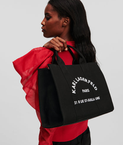 KarlLagerfeld Rue St-Guillaume Medium Square Tote Bag Black