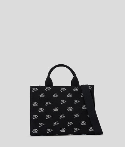KarlLagerfeld Kautograph Square Medium Tote Bag Black Embellishment
