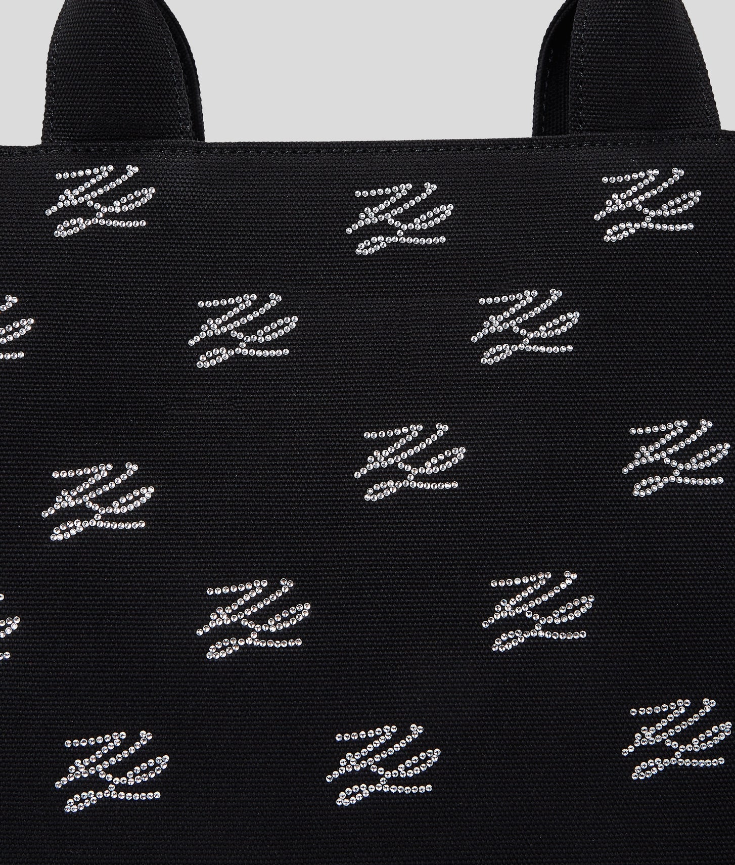 KarlLagerfeld Kautograph Square Medium Tote Bag Black Embellishment