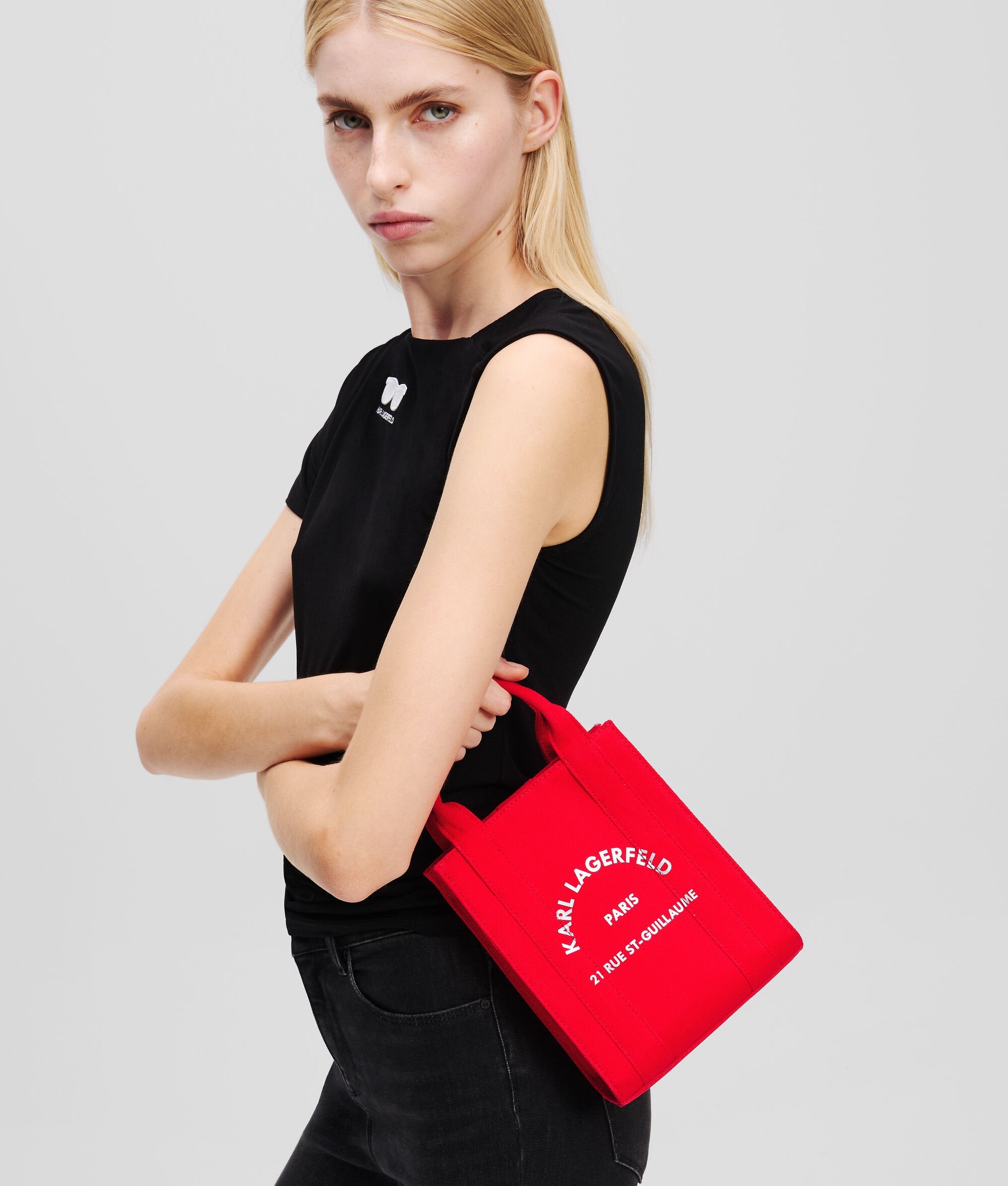 Rue St-Guillaume Square Small Tote Bag Racing Red Racing Red