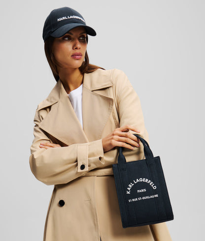 KarlLagerfeld Rue St-Guillaume Square Small Tote Bag Black Iris