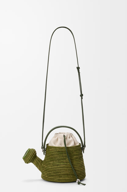 Loewe Watering Can bag in raffia and calfskin