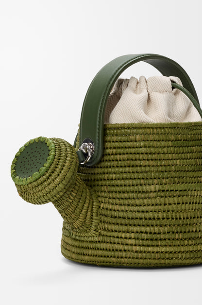 Loewe Watering Can bag in raffia and calfskin