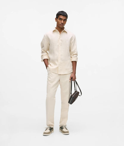 Karl Lagerfeld Monogram Linen Shirt Natural