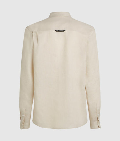 Karl Lagerfeld Monogram Linen Shirt Natural