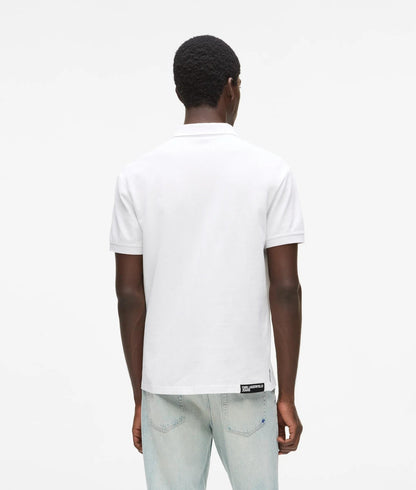 Karl Lagerfeld Logo Polo Shirt White