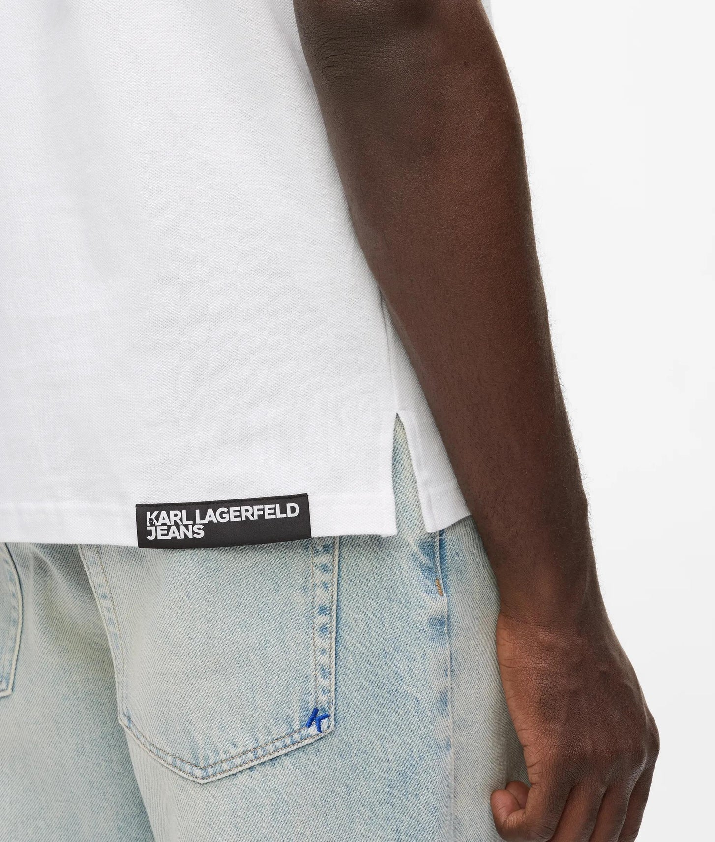 Karl Lagerfeld Logo Polo Shirt White