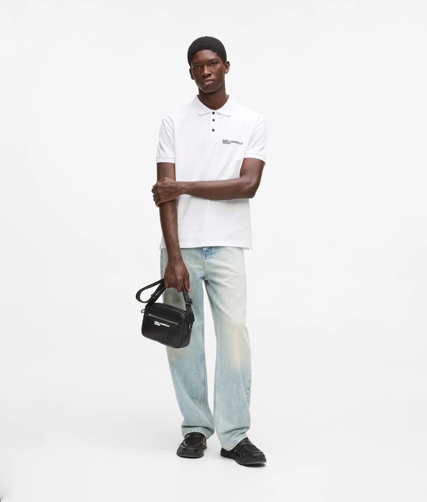 Karl Lagerfeld Logo Polo Shirt White
