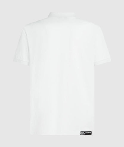 Karl Lagerfeld Logo Polo Shirt White