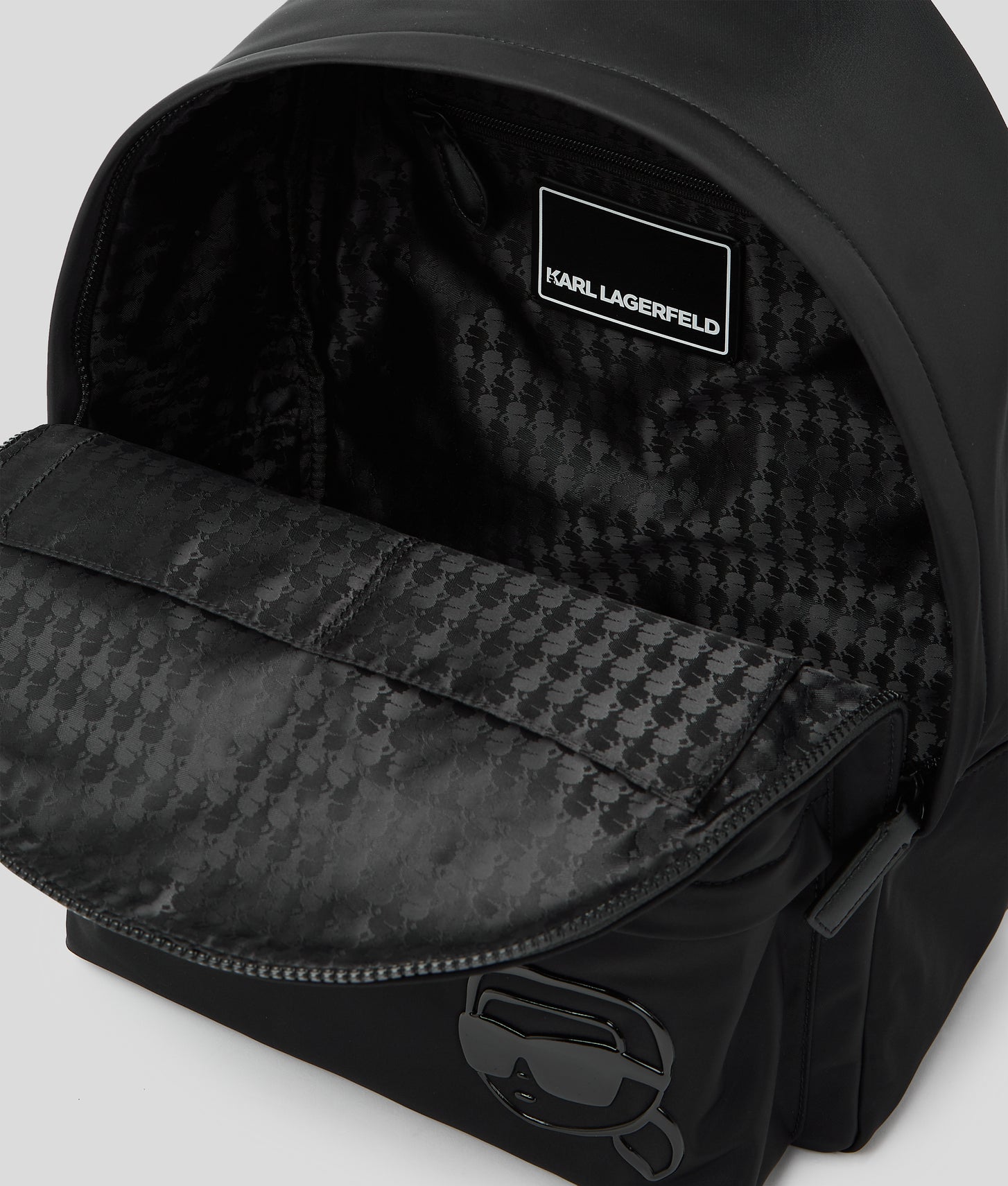 KarlLagerfeld Ikon K Nylon Backpack Black