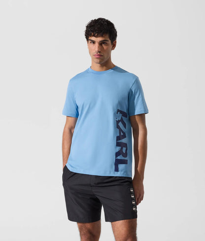 Karl Lagerfeld Logo Beach T-Shirt Silver Lake Blue