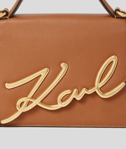 KarlLagerfeld Ksignature Medium Crossbody Bag Dark Tan