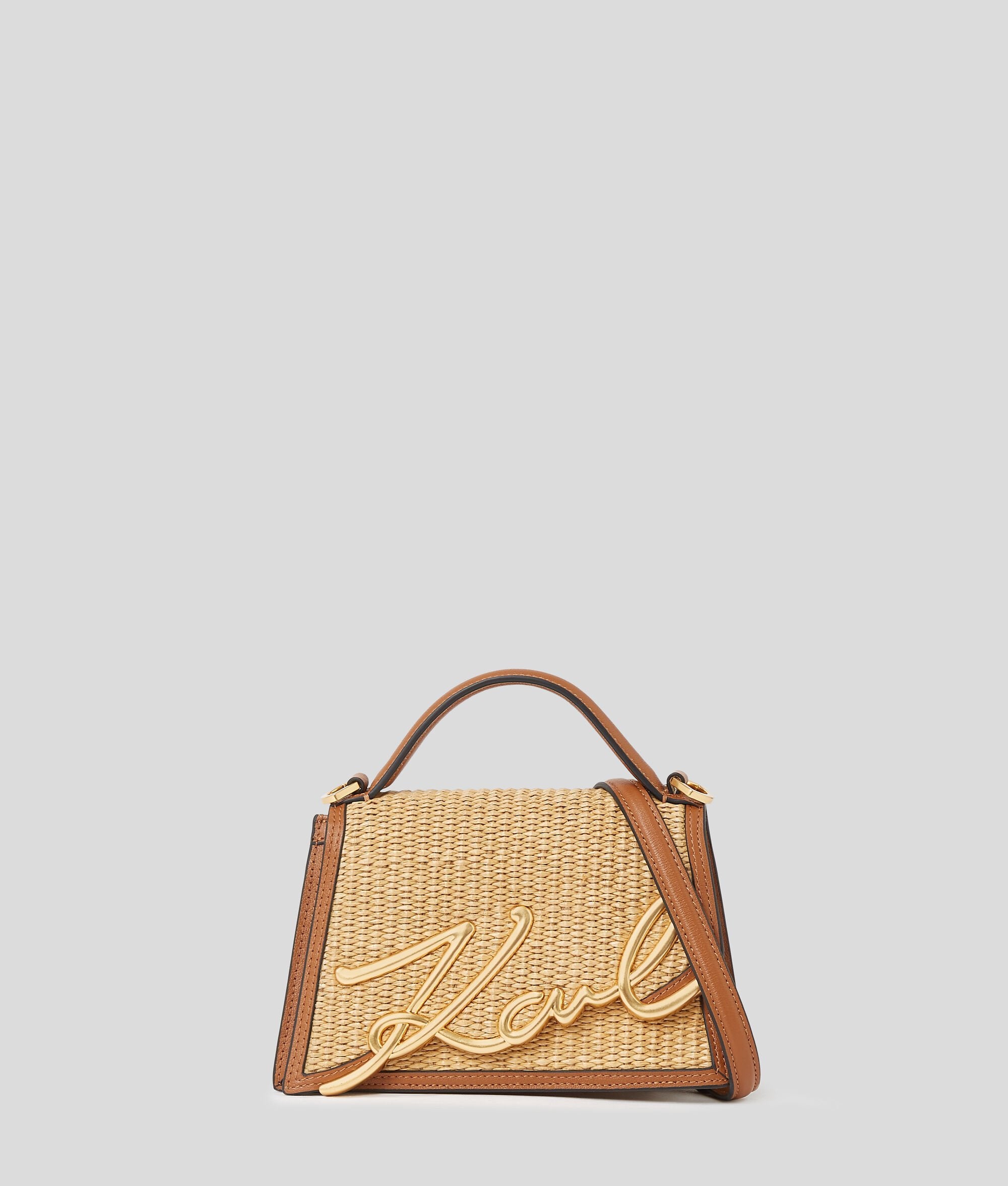 K/Signature Small Raffia Crossbody Bag Natural-Tan Natural-Tan