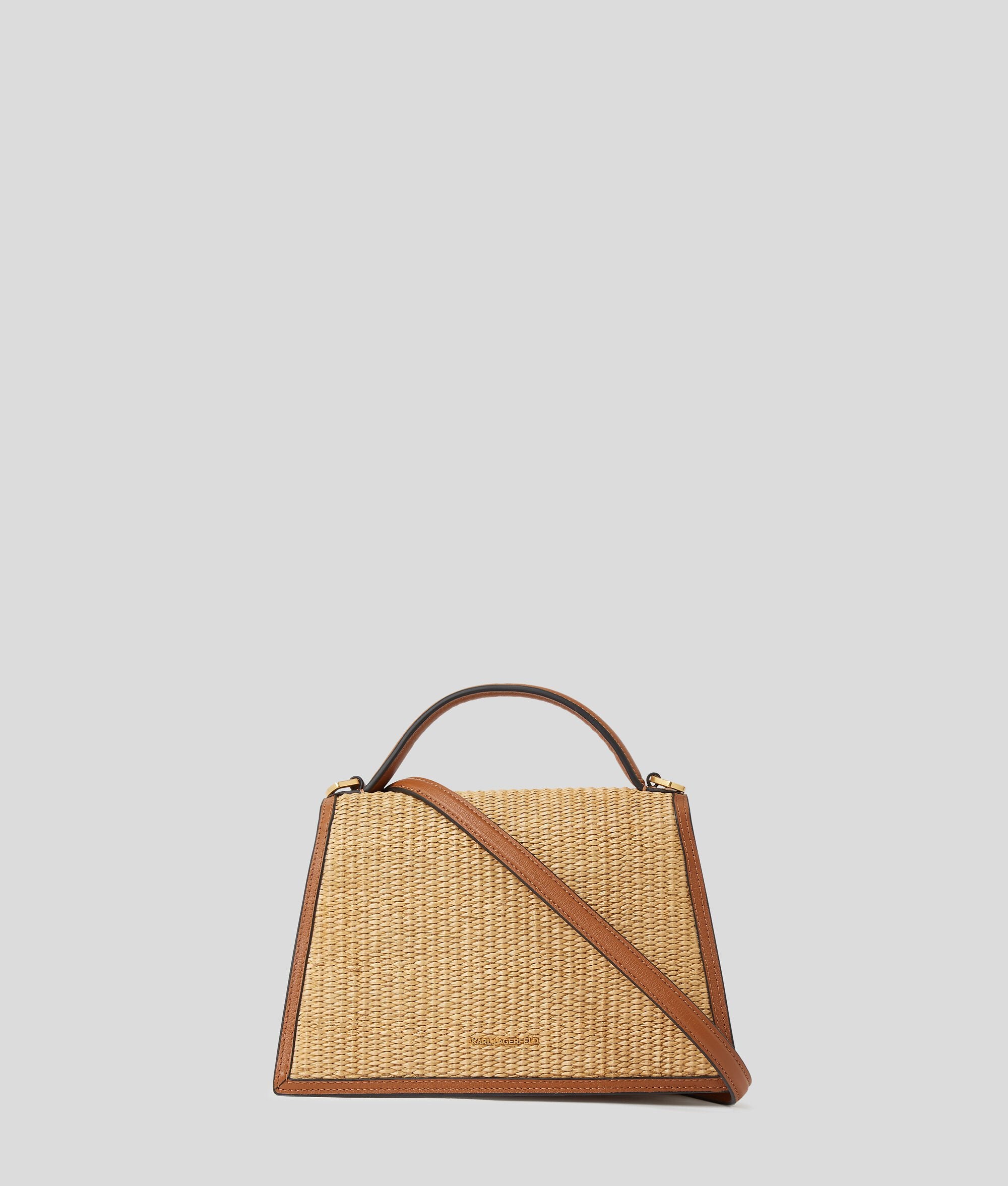 K/Signature Small Raffia Crossbody Bag Natural-Tan Natural-Tan