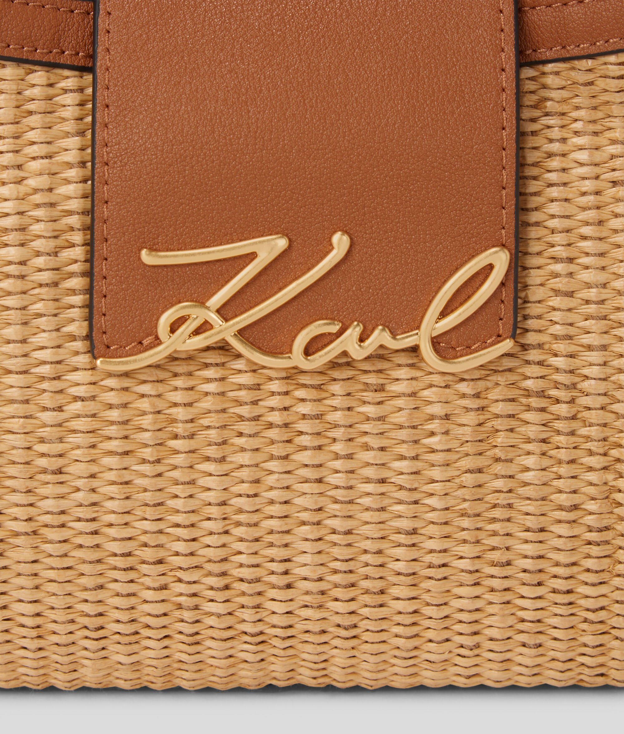 K/Signature Small Raffia Shoulder Bag Natural-Tan Natural-Tan