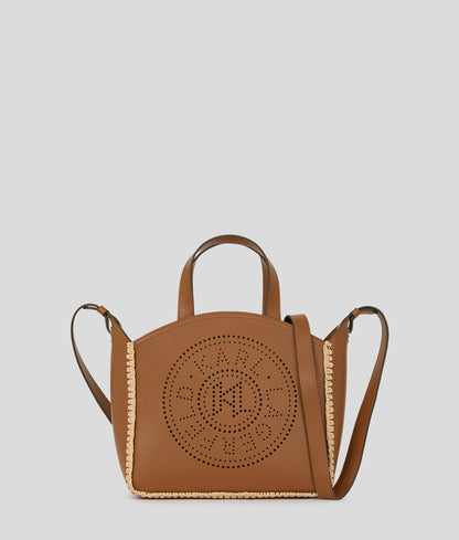 KarlLagerfeld Kcircle Perforated Small Tote Bag Natural-Tan