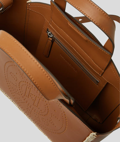 KarlLagerfeld Kcircle Perforated Small Tote Bag Natural-Tan