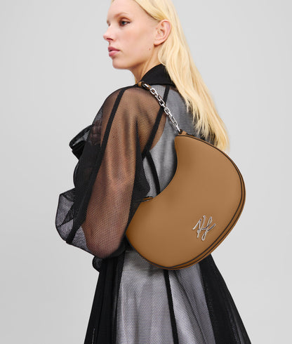 KarlLagerfeld Kautograph Moon Shoulder Bag Caramel