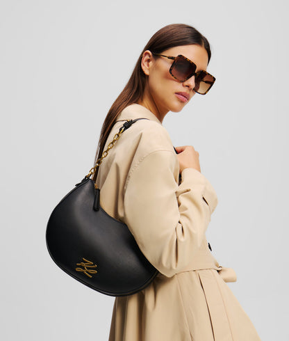 KarlLagerfeld Kautograph Moon Shoulder Bag Black