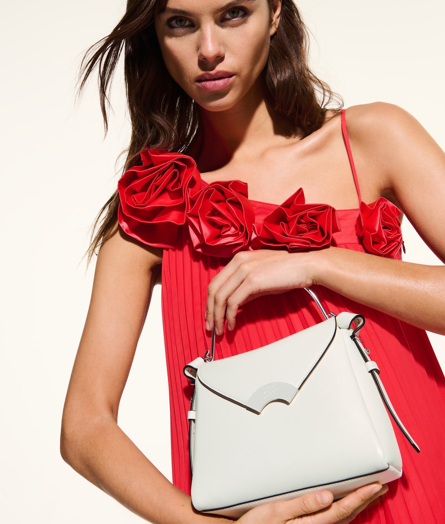 KarlLagerfeld Kl Studio Small Top Handle Bag Off White