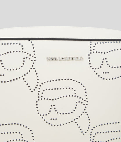 KarlLagerfeld Ikon Perforated Camera Bag Off White