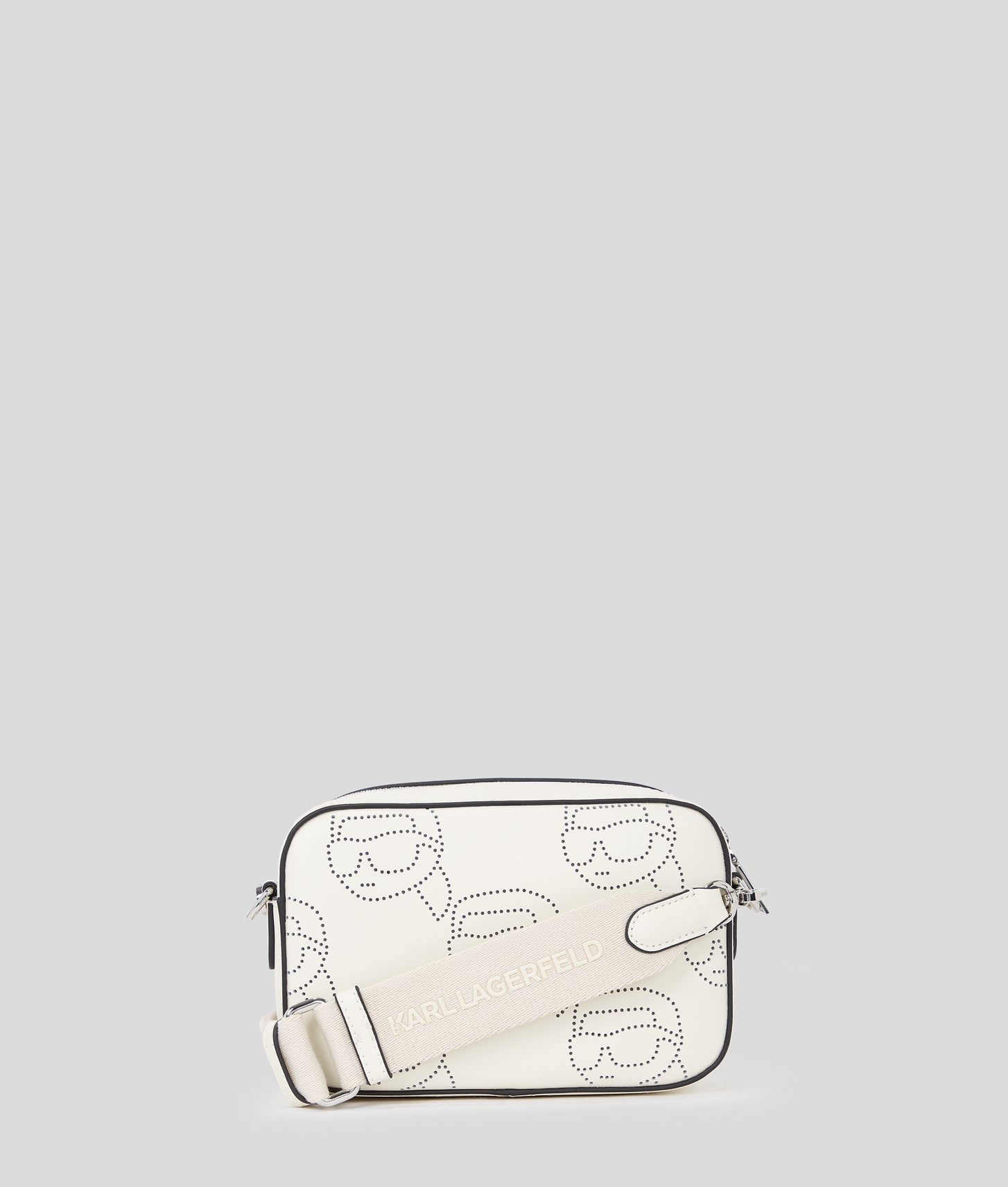 KarlLagerfeld Ikon Perforated Camera Bag Off White