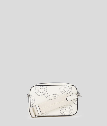 KarlLagerfeld Ikon Perforated Camera Bag Off White