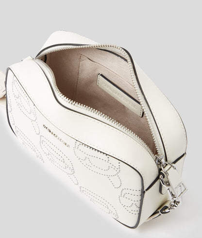 KarlLagerfeld Ikon Perforated Camera Bag Off White