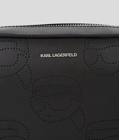 KarlLagerfeld Ikon Perforated Camera Bag Black