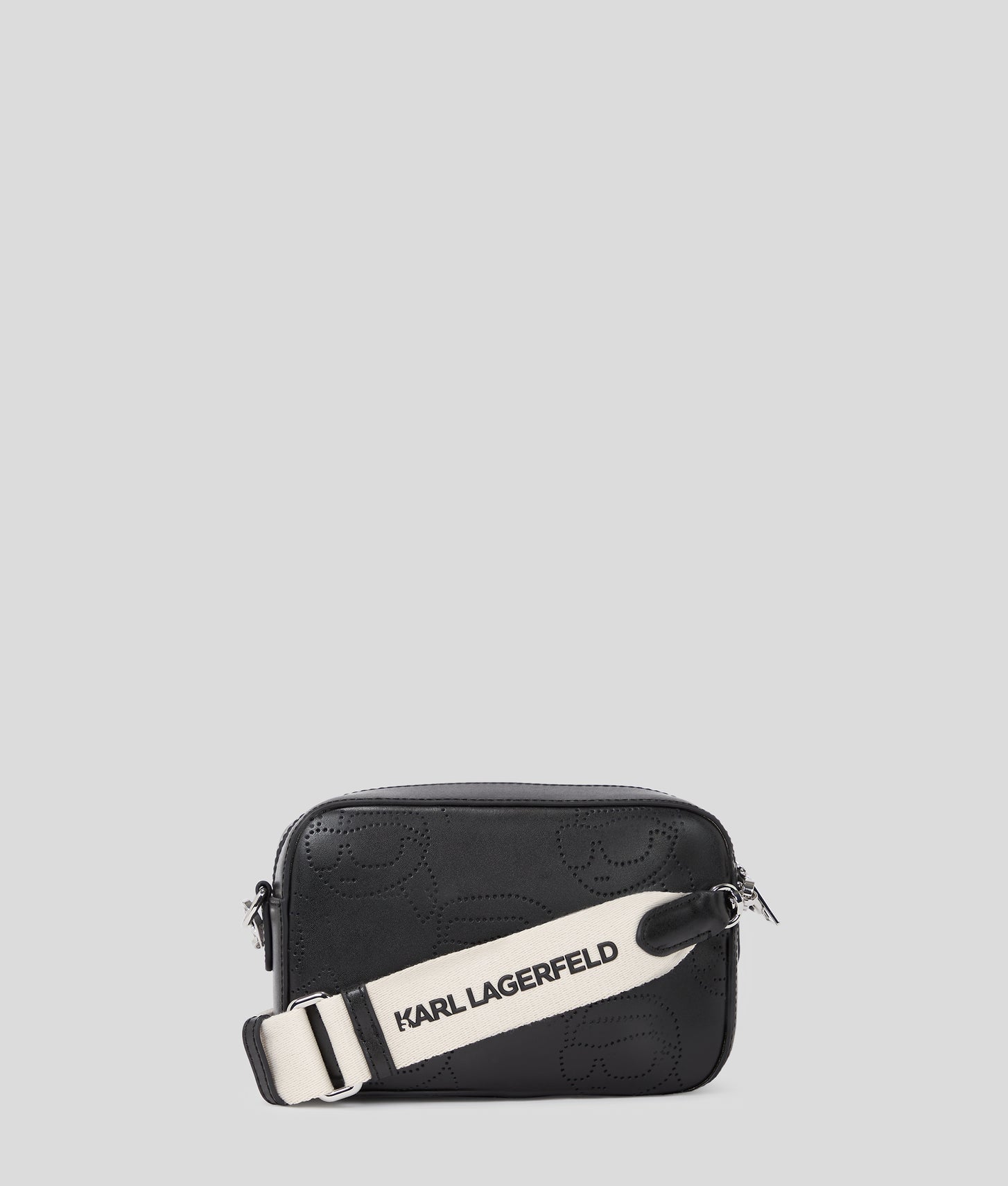 KarlLagerfeld Ikon Perforated Camera Bag Black