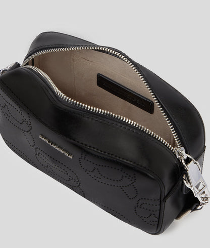 KarlLagerfeld Ikon Perforated Camera Bag Black