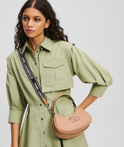 KarlLagerfeld Rue St-Guillaume Moon Crossbody Bag Clay