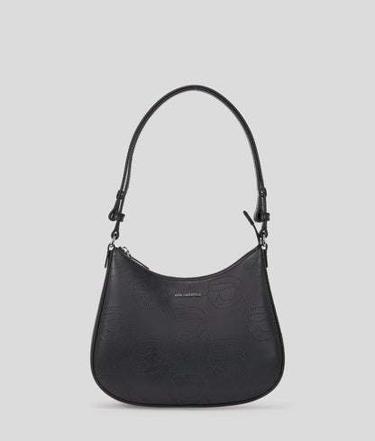 KarlLagerfeld Ikon Perforated Shoulder Bag Black