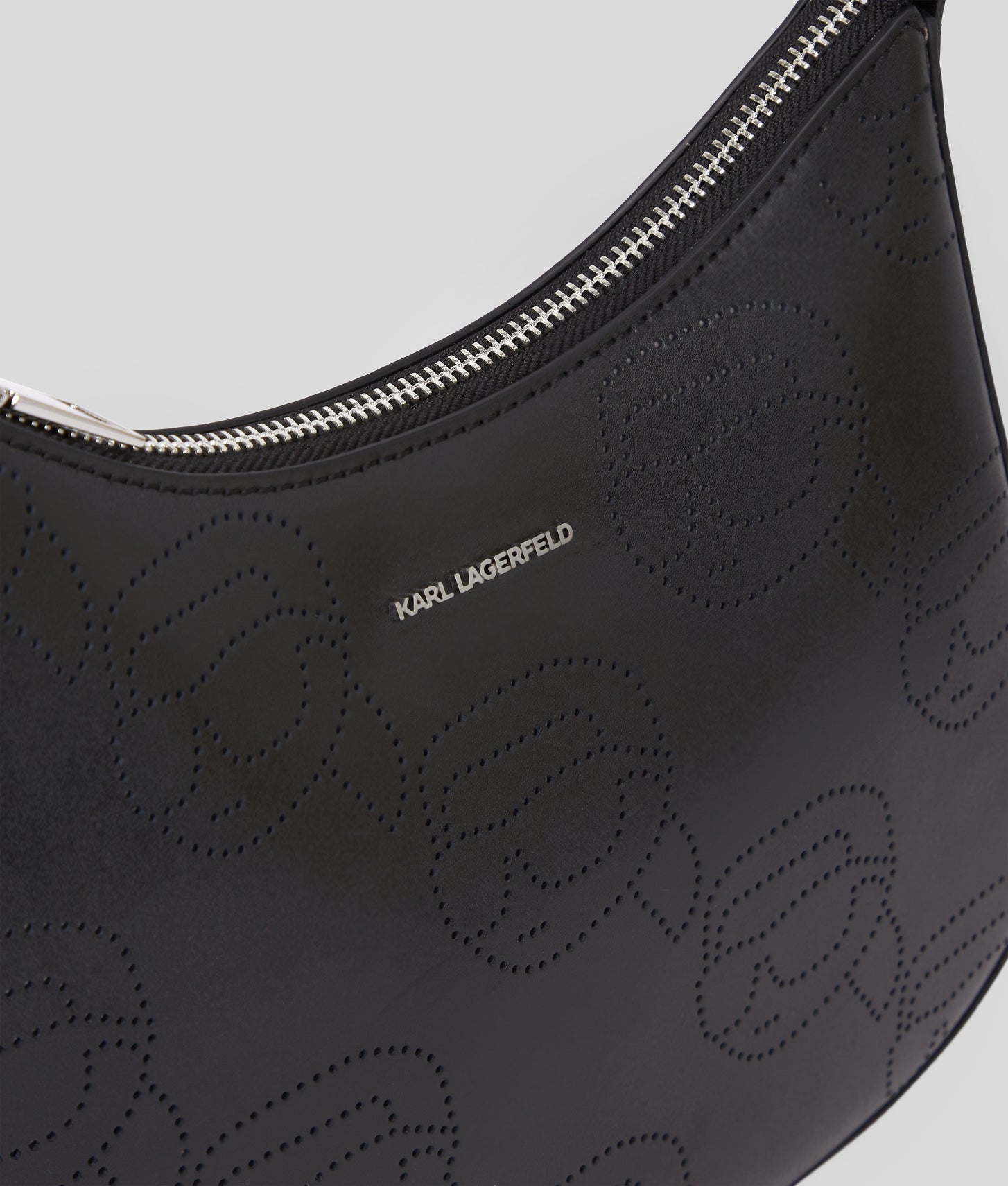 KarlLagerfeld Ikon Perforated Shoulder Bag Black