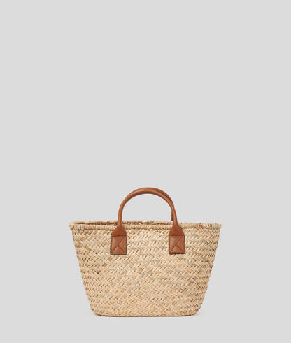 KarlLagerfeld Ksignature Medium Raffia Tote Bag Natural-Tan