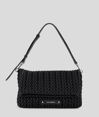 KarlLagerfeld Kweave Large Shoulder Bag Black-Nickel