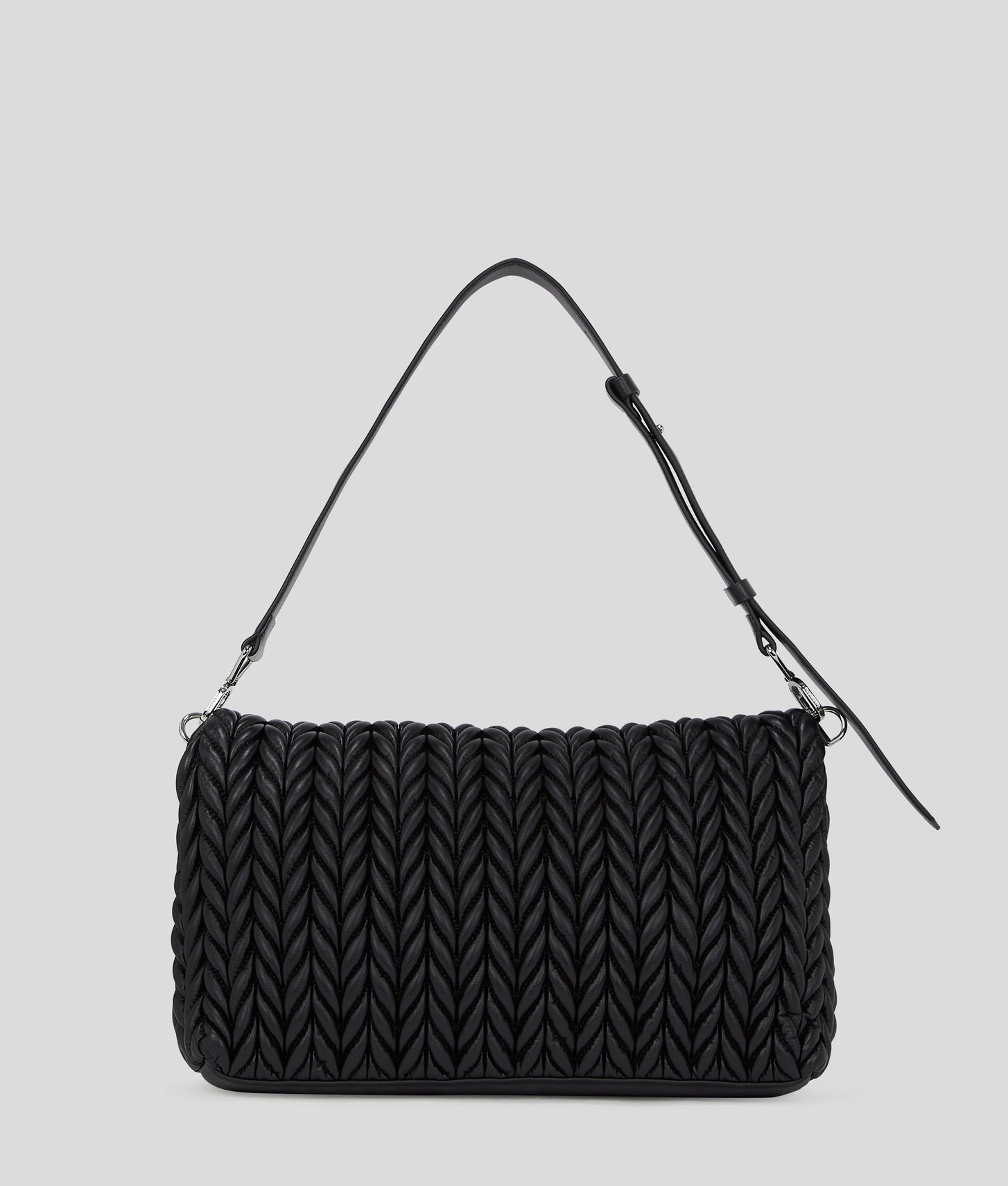 KarlLagerfeld Kweave Large Shoulder Bag Black-Nickel