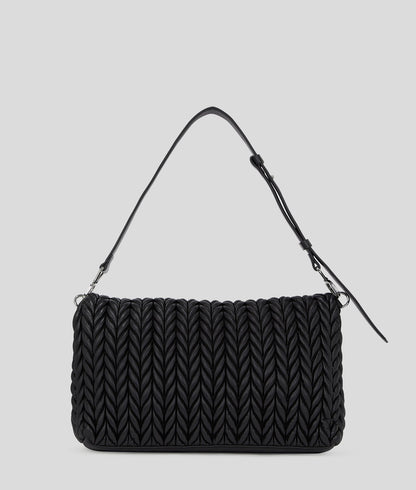 KarlLagerfeld Kweave Large Shoulder Bag Black-Nickel