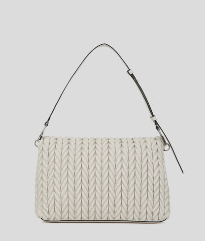 KarlLagerfeld Kweave Large Shoulder Bag Cement