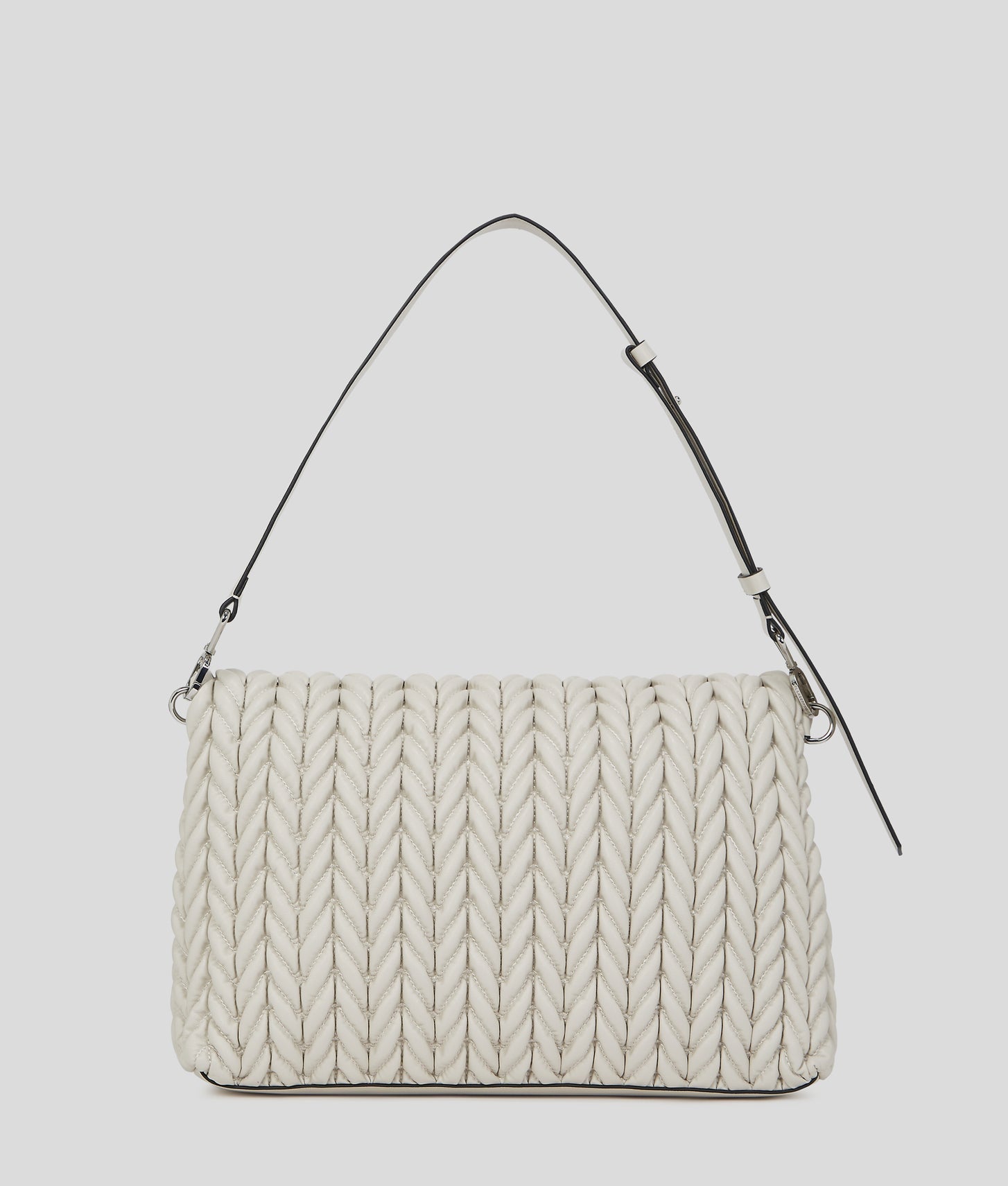 KarlLagerfeld Kweave Large Shoulder Bag Cement