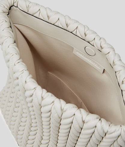 KarlLagerfeld Kweave Large Shoulder Bag Cement